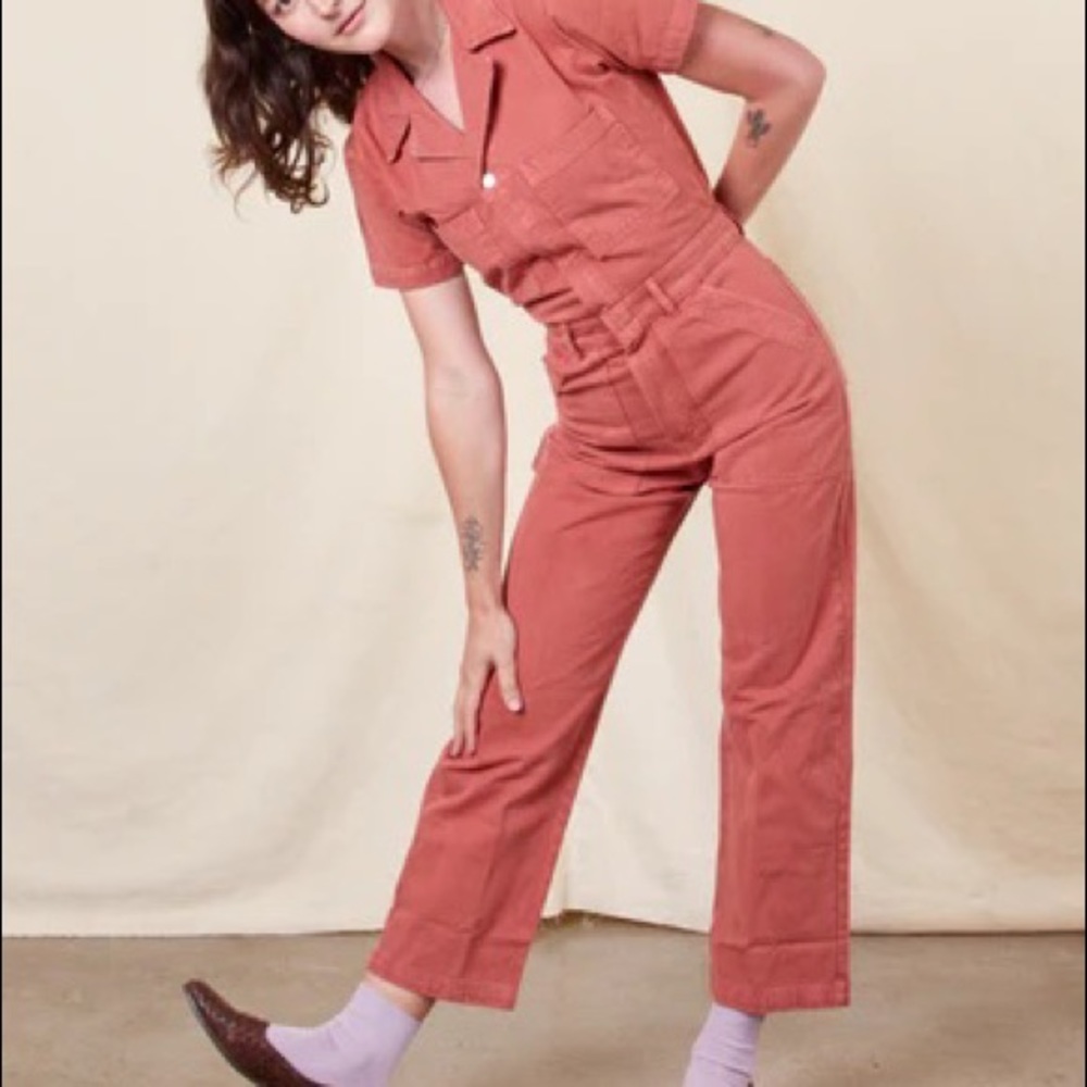 BIG BUD PRESS Short Sleeve Jumpsuit (Clay Red size XL)